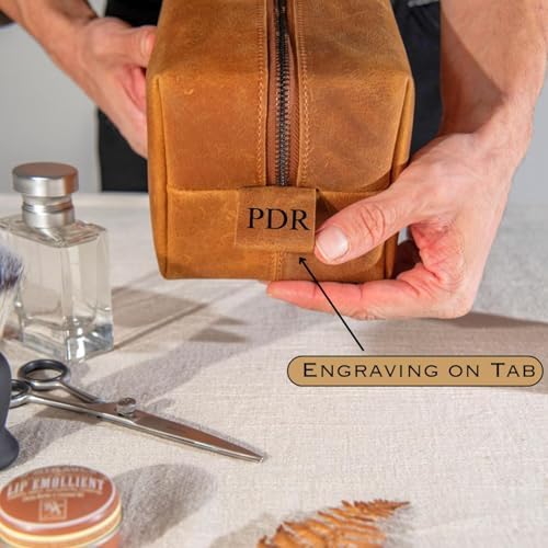 Graduation Gifts, Personalized Leather Toiletry Bag for Men, High School College Masters Degree Gift for Him, Groomsmen, Husband, Dad, Boyfriend, Birthday, Anniversary, Wedding, Father Day Gifts - Image 5
