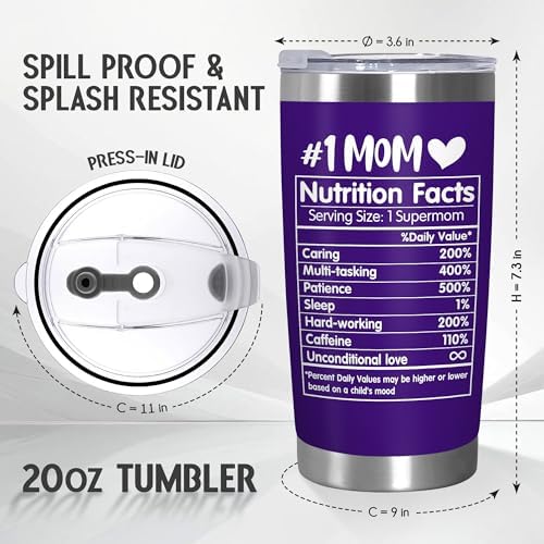 TEEZWONDER Birthday Gifts for Mom - 20 oz Stainless Steel Tumbler - Image 3