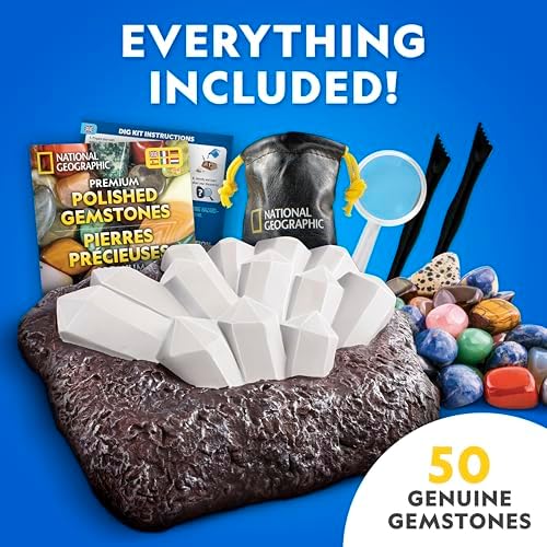 National Geographic Gigantic Gemstone Dig Kit with 50 Real Gemstones - Image 5