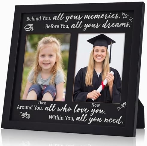 Wenqik Then and Now Graduation Picture Frame, Silver, Classic by Wenqik