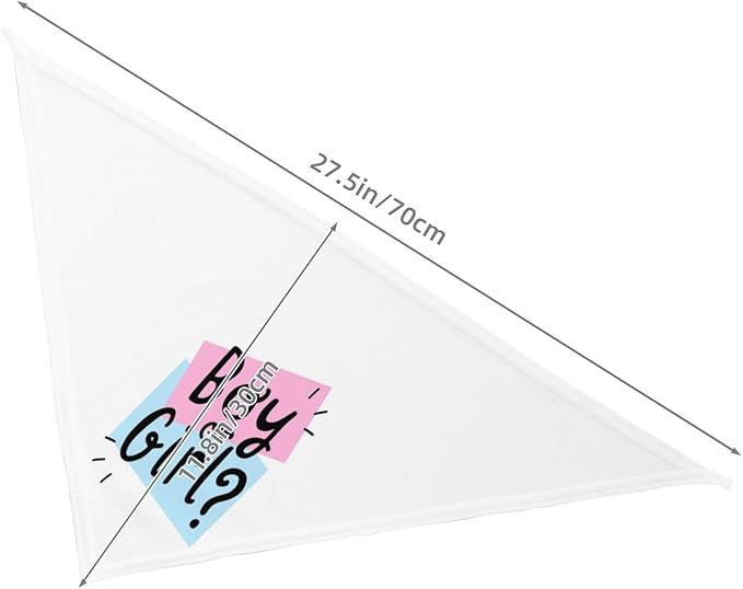 He Or She What Will It Be? Gender Reveal/Baby Announcement Dog Bandana,Pet Neckerchief for Pets Daily Wear Photo Prop Party Supplies (White -1)