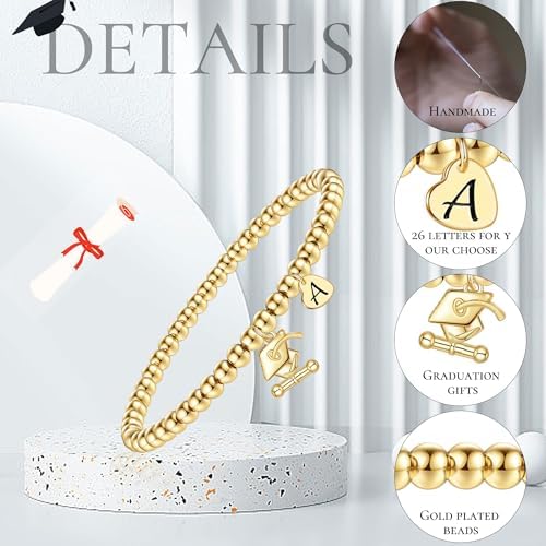 2026 Graduation Gifts, Graduation Gift for Her High School College Graduation Gifts for Teen Girls 5th 8th Grade Masters Degree Grads Initial Bracelets for Women Letter A-Z Charm Bracelet Daughter Niece Granddaughter Girlfriend Jewelry - Image 6