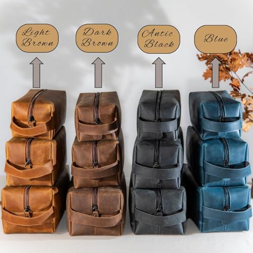 Groomsmen Gifts, Personalized Leather Toiletry Bag for Men, Idea for Groomsman, Travel Pouch for Him, Husband, Dad, Grandpa, Boyfriend, Birthday, Retirement, Anniversary, Wedding, Father Day Gift - Image 3