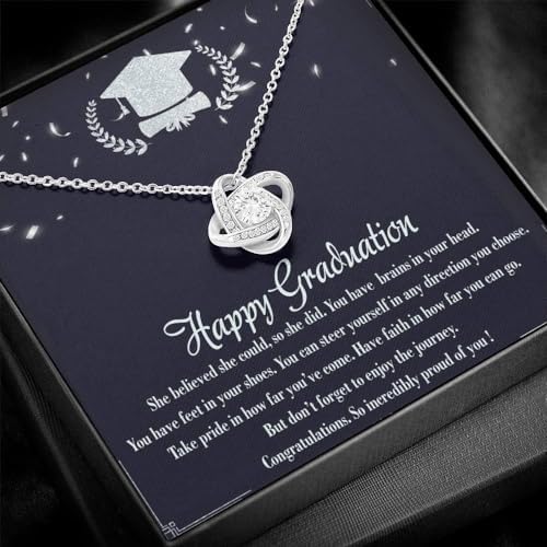 VIRAGIL 2023 Graduation Gifts for Her, Class of 2024 Love Knot Sterling Silver Pendant Necklace Senior College Graduation Jewelry Gifts for Girl Daughter - Image 4