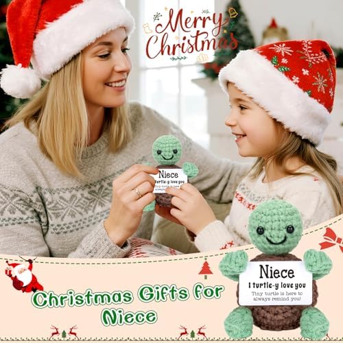 4THFARMES Mini Funny Turtle Niece Gifts from Auntie Aunt Uncle, Birthday Gifts for Niece Kids Adults, I Love You Presents for Girls, Small Cute Stuff Things, Handmade Emotional Positive Turtle - Image 6