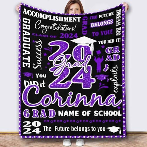 Class Of 2025 Gifts Personalized Blankets And Throws Graduation Gifts Men Custom Blankets With Photos Text College Graduate Gifts For Her, 80x60inch - Image 2