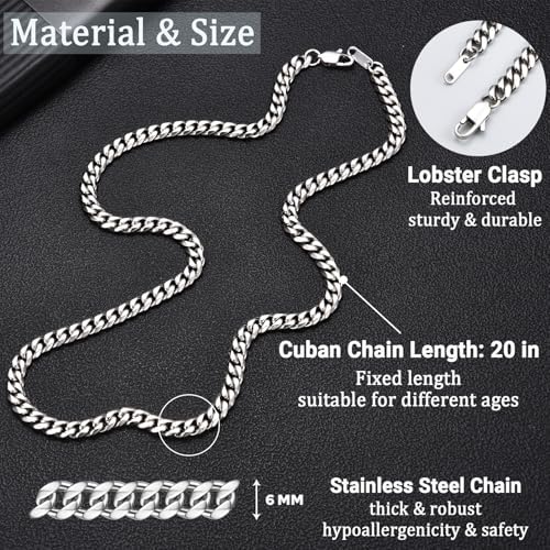 EPIRORA Graduation Gifts Necklace for Him 2026, 6MM Stainless Steel Cuban Link Chains Graduation Necklace for Men, Class of 2026 Grad Gifts for Middle School | High School | College | Master Degree - Image 3