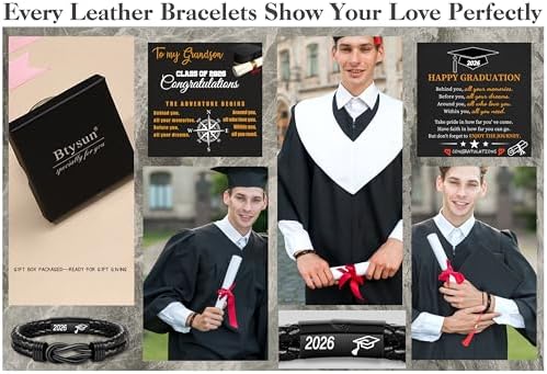 Btysun Gifts for Men, Gifts for Boyfriend Leather Bracelets for Men Stocking Stuffers for Him 2026 I Love You Gift Infinity Cuff Bracelets Birthday Christmas Jewelry for Son Grandson Dad Husband - Image 7