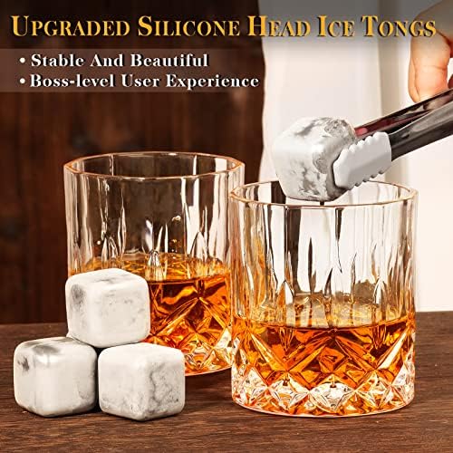 Oaksea Boss Day Gifts for Men Him Christmas, Anniversary Unique Gifts for Him, Birthday Retirement Gift for Boss Men, Stainless Steel Engraved Whiskey Stones Glasses Cool Burbon Scotch Set Gift - Image 6