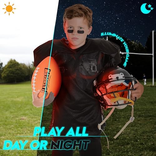 Light Up Football for Boys: Glow in The Dark - Toys for Kids Teen Boys Ages 8-15 - Birthday Christmas Easter Gift Ideas - Outdoor Sports Activity Night Play - 8 9 10 11 12 13 14 15 Years Old Teenager - Image 2