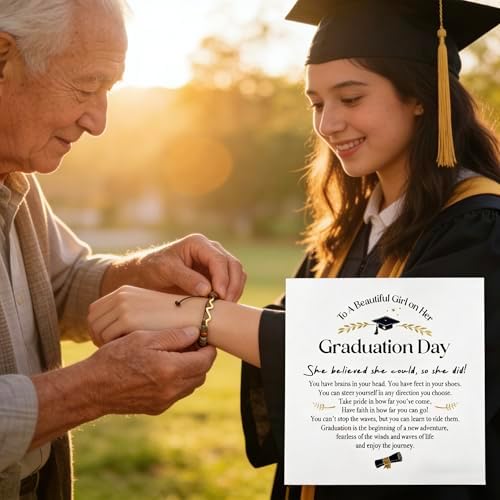 LINGYUAN Graduation Bracelet for Her 2026, Beaded Jewelry Gift with Inspirational Message Card, Adjustable Keepsake for High School or College Graduate - Image 6