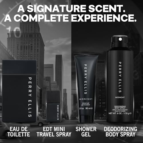 Perry Ellis Midnight 4-Piece Gift Set for Men, Fragrance Cologne Spray - Image 3