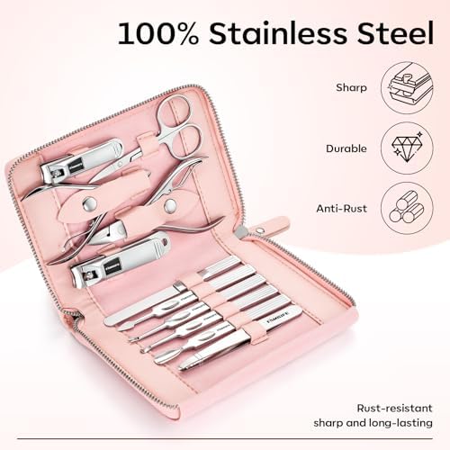 FAMILIFE Stainless Steel Manicure Set 11-in-1 Professional Nail Clipper Kit - Image 3