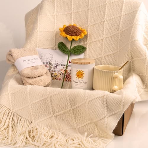 Anforsun Sending Sunshine Sunflower, Thinking of You Care Package Unique Gift Baskets for Women, Best Friend Birthday and Get Well Soon - Image 4