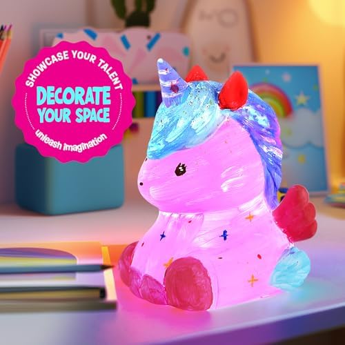 Paint Your Own Unicorn Lamp Kit, Crafts for Kids Ages 6-12, Gifts for Girls - Image 5