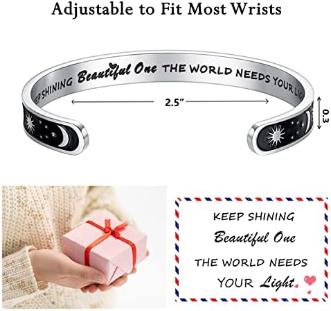 TONY & SANDY Inspirational Bracelets for Women Teen Girls Personalized Gifts for Daughter Granddaughter Mom Sister Friends Stainless Steel Engraved Cuff Birthday Easter Christmas - Image 4