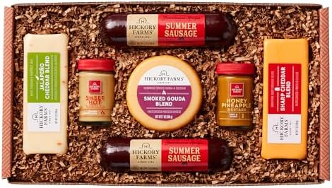 Hickory Farms Farmhouse Meat and Cheese Food Gift Basket (Medium) - Box Set | Charcuterie Board Food | Summer Sausage | Father's Day | Mother's Day | Easter | Christmas | Holiday | Housewarming | Gourmet | Sympathy | Care Package by HickoryFarms