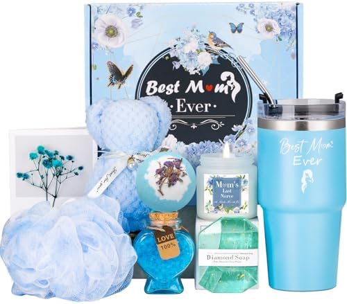 Mom Birthday Gifts Ideas Basket for Moms Mama Mother from Daughter Son Child, Mothers Day Gifts, New Mom Gift, Relaxing Spa Bath Set for Mama 20oz Tumbler by Unknown