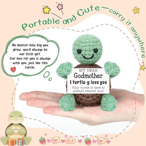 4THFARMES Mini Funny Turtle Granddaughter Gifts from Grandma Grandpa, Birthday Gifts for Granddaughter from Grandparents, I Love You Small Cute Stuff Things, Handmade Emotional Positive Turtle - Image 2