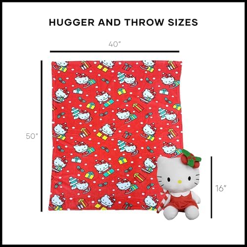 Hello Kitty Gifty Kitty Character Hugger Pillow & Silk Touch Throw Blanket Set 40x50 Inches - Image 5