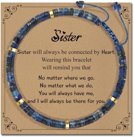 Inspirational Christmas Bracelet Gifts for Women: Healing Natural Stone Bracelet - Thinking of You Get Well Soon Birthday Gifts for Friend Sister Bestie BFF by ZOKCC