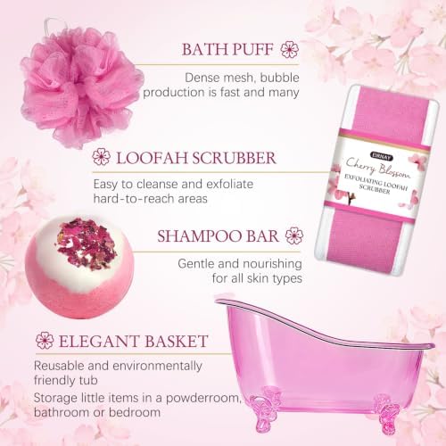 Gifts For Women - 15 PCS Cherry Blossom Birthday Gift Basket for Women - Image 6