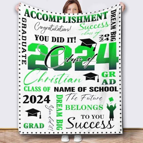College Graduate Gifts for Her, Class of 2024 Blankets Costume Blanket with Pictures Graduation Gift Card Custom Blankets with Photos and Text Graduation Gift Card Box 80x60inch - Image 2