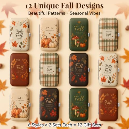 Sawysine 12 Set Bulk Fall Gifts 7 In1 Stainless Nail Clippers Manicure Set - Image 2