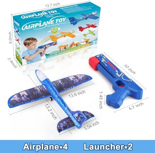 Fuwidvia 4 Pack Airplane Launcher Toys 13.2'', 2 Flight Modes - Image 6