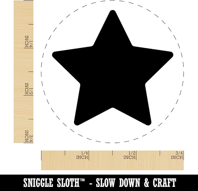 Star Shape Excellent Self-Inking Rubber Stamp for Stamping Ink Stamper Crafting Planners - 3/4 Inch Small - Pink Ink