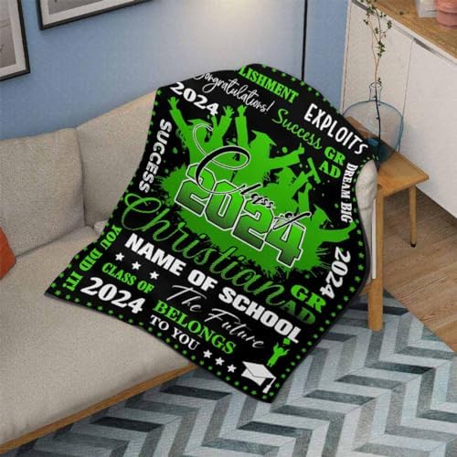 Personalized Blankets College Graduate Gifts for Her, Soft Personalized Blanket with Pictures College Graduation Gifts 2024 Personalized Graduation Blanket Graduation Blanket 32x48inch - Image 3