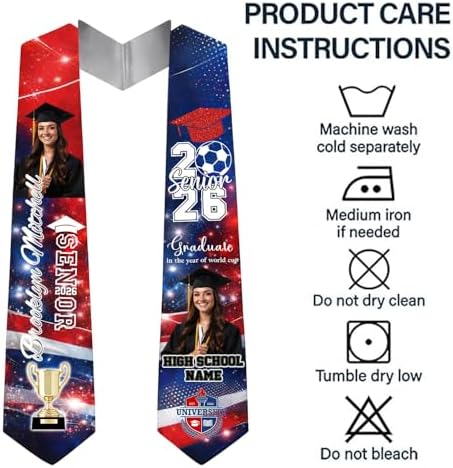 Nani Personalized Class of 2026 Graduation Sash, Custom Graduate & Soccer Stole, Gift for Him, Her, Senior Graduation - Image 3