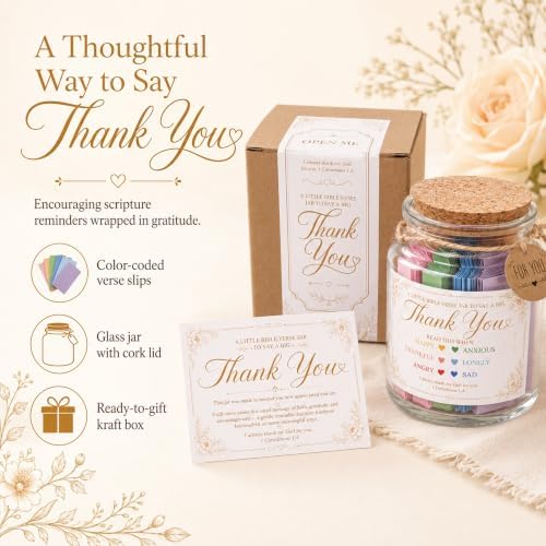Thank You Bible Verse Jar, Thank You Gift for Women, Coworker, Pastor, Mentor, Volunteer and Friend - Image 6