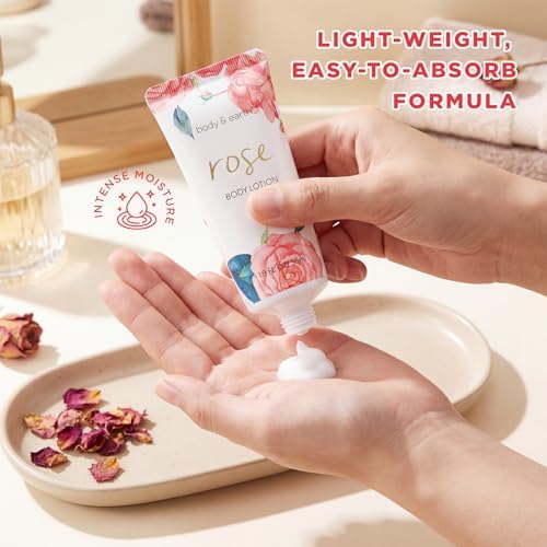BODY & EARTH Spa Gift Set for Women - Luxurious 5 Pcs Bath and Body Box, Rose Scent, Includes Body Wash, Body Butter, Body Lotion and More, Birthday Christmas Gifts for Mom Self Care Kit for Her - Image 4