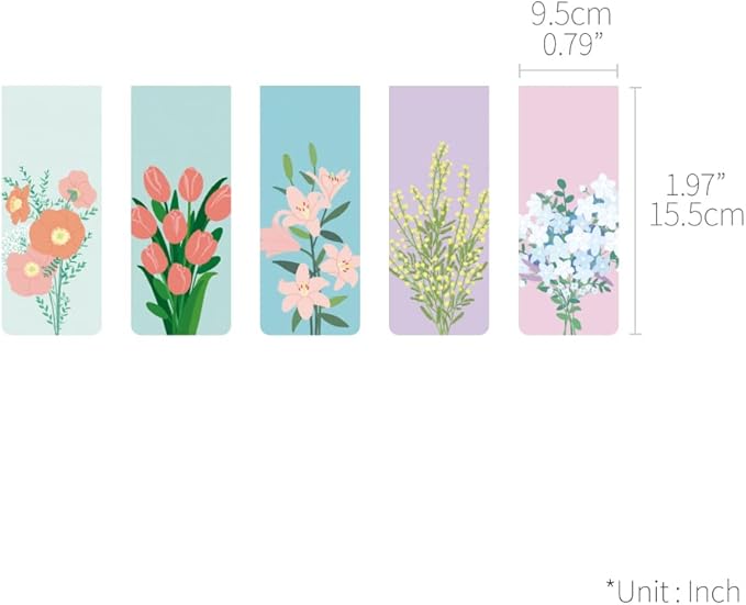 Monolike Magnetic Bookmarks Flower for You Ver.2, Set of 5