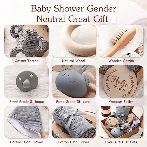 Baby Gift Set for Newborn New Baby Gift Set - Newborn Baby Essentials Baby Bath Set with Baby Blanket Baby Rattle - New Born Baby Girls Gift & Baby Boy Gifts for Baby Shower - Image 4