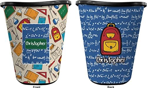 RNK Shops Personalized Math Lesson Waste Basket - Double Sided (Black) - Image 2