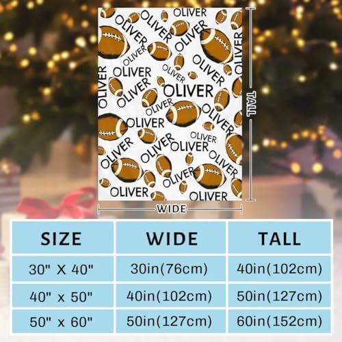 Personalized Baby Blankets for Girls Boys, Custom Baby Blanket with Name Swaddle Toddler Fleece Blanket Personalized Gift Football Black Text - Image 3