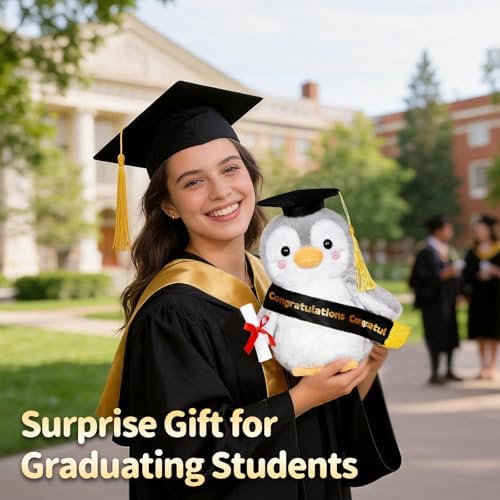Graduation Decorations 2026 Penguin Plush，9.05 Inch Class of 2026 Graduation Plush Penguin Stuffed Animal,Cute Graduation Gifts for Kindergarten, High School, and College Graduates (Penguin) - Image 2