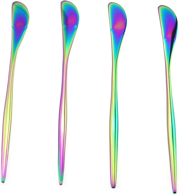 Gugrida 4-Piece Butter Knife 18/10 Stainless Steel Luxury Mirror Polished Rainbow Colorful Silverware Flatware Cutlery