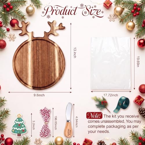 7 Pcs Christmas Cutting Board Gift Set with Cheese Knife,Reindeer - Image 2