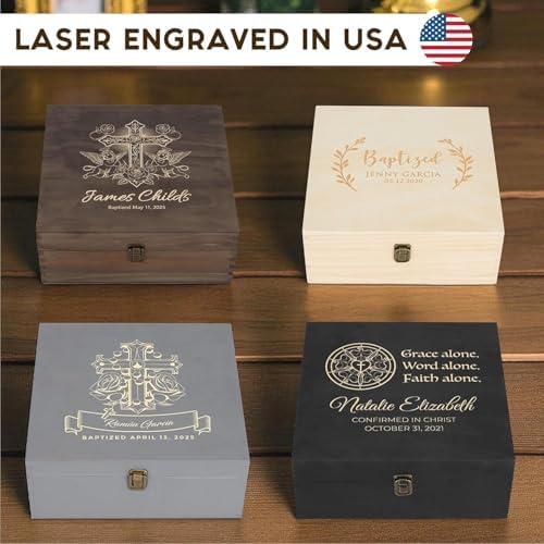 Personalized Baptism Keepsake Box, Christening & First Communion Gift - Image 5