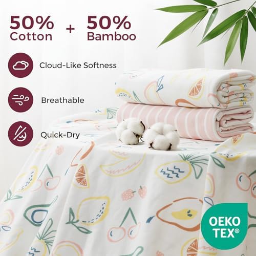 Momcozy Baby Towels, Soft Absorbent Bath Towel for Newborn&Toddler,Pink - Image 2