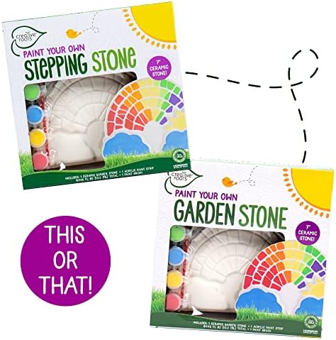 Creative Roots Paint Your Own Rainbow Stepping Stone Craft Kits for Kids, Ceramics to Paint, Ages 6+ - Image 2