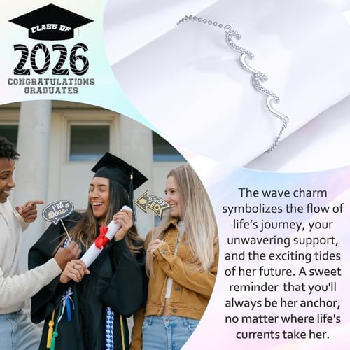 Gifts for Women, Cool Waves Bracelet Christmas Birthday Gift for Happy Birthday 21st, 30th, 40th, 50th, 60th Birthday Gift Ideas for Women Ladies Bestie Friend Sister Mom Daughter Wife Grandma - Image 4