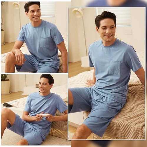 BAMBOO COOL Mens Pajama Set Lightweight Sleepwear Pjs - Image 3