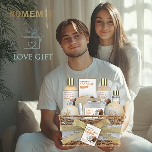 Birthday Gifts for Women, 11pcs Honey & Coconut Luxury Gift Basket Bubble Bath Skincare Gift Set - Image 6