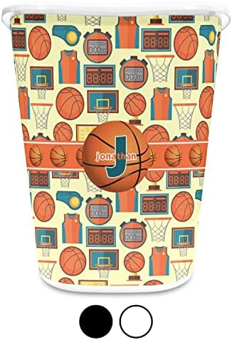 Personalized Basketball Waste Basket - Single Sided (White) - Image 4