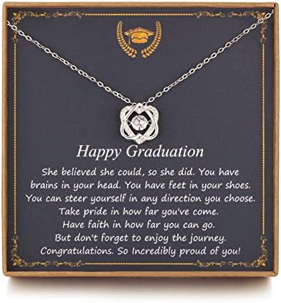 NOURISHLOV Graduation Gifts for Her 2026 College, Sterling Silver Two Interlocking Infinity Heart Necklace, Inspirational Graduation Gift, High School Graduate Gifts for Best Friend or Daughter by NOURISHLOV