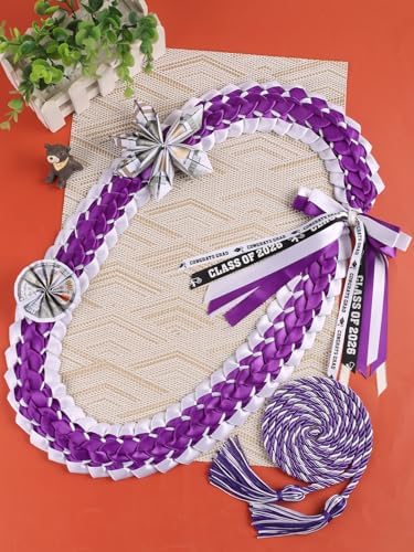 TFTAFAN Graduation Leis and Graduation Honor Cords Class of 2026 Graduation Ribbon Lei Graduation Necklace Braided Necklaces gift for Student Gifts Party Supplies - Image 5